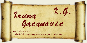 Kruna Gačanović vizit kartica